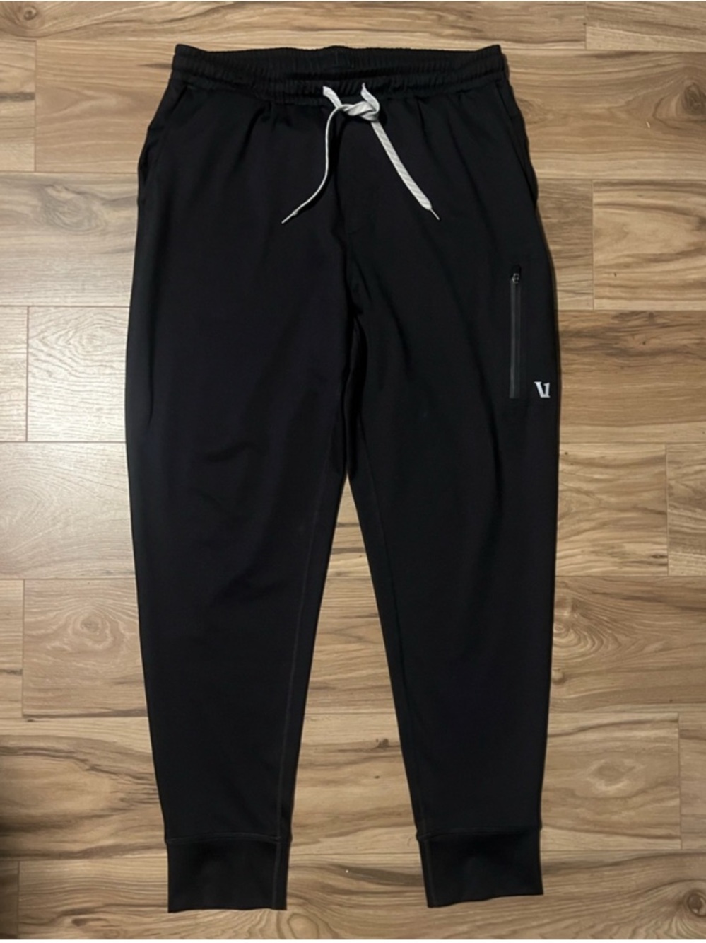 Vuori Black Men's Performance Sunday Joggers with Contrast Drawstring